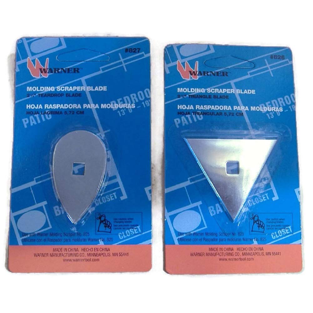 2-Pack Paint Scrapers with Triangle & Teardrop Blades (2.25