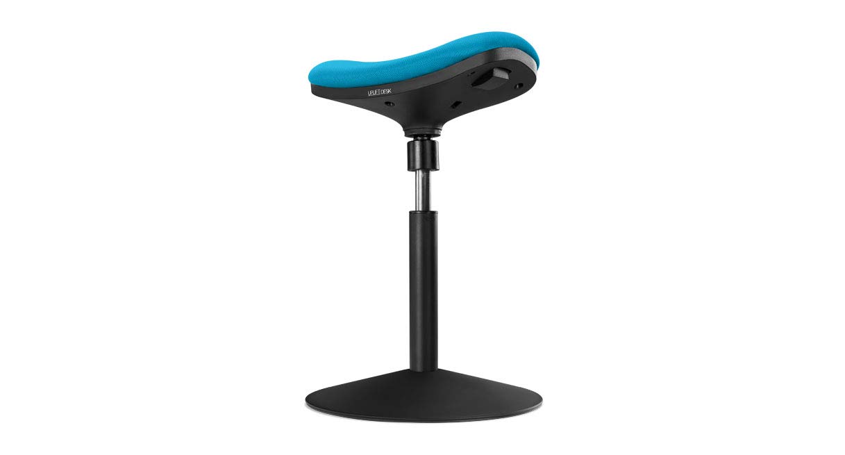 UPLIFT Desk Crescent Saddle Stool - Ergonomic Adjustable Seat for Office & Home (Turquoise) | Perfect for Standing Desks, Computer Work & Active Sitting