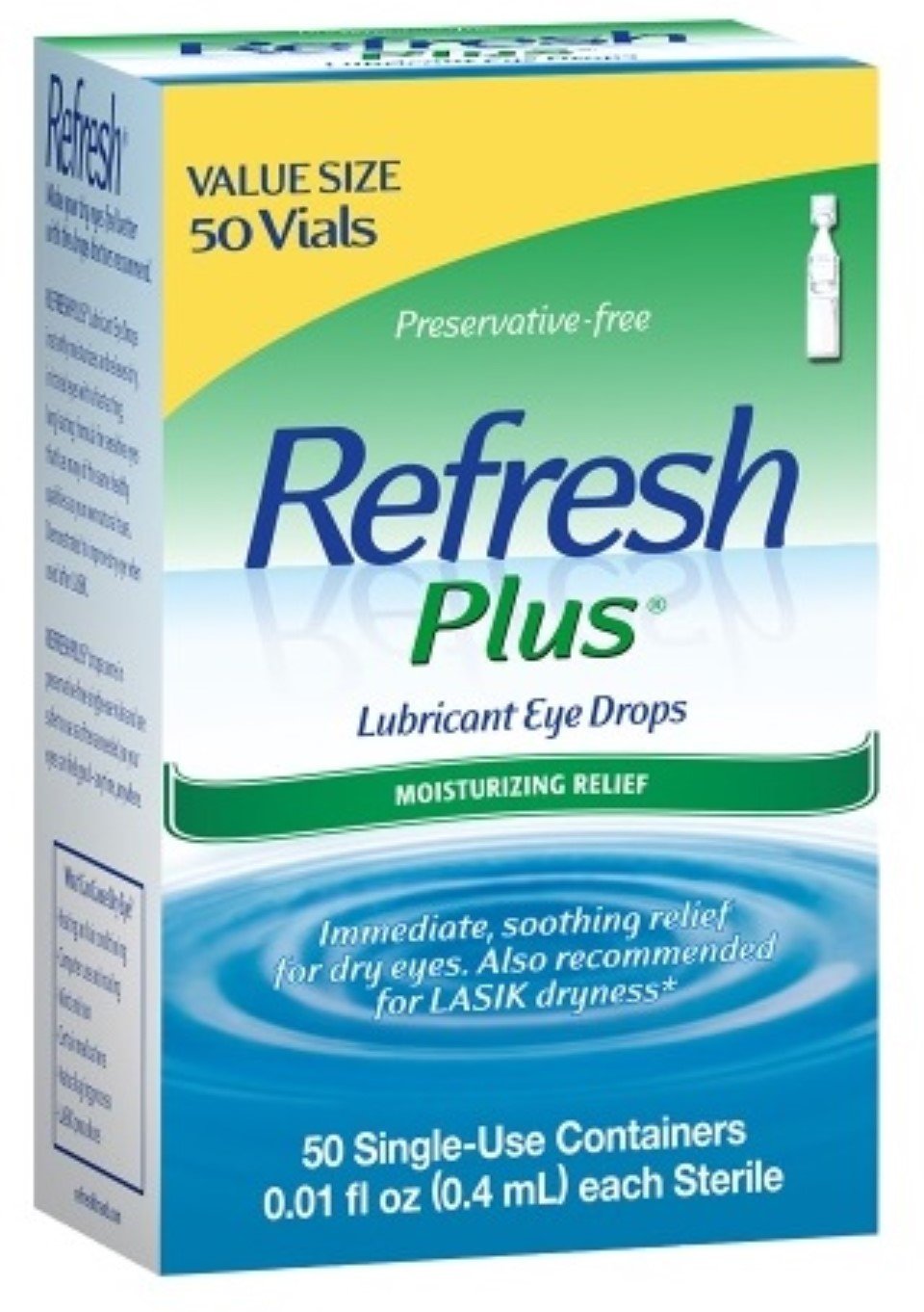 Refresh Plus Lubricant Eye Drops - 50 Single-Use Vials (Pack of 4) | Dry Eye Relief | For Contact Lens Wearers & Computer Users | Travel-Friendly Eye Care Solution