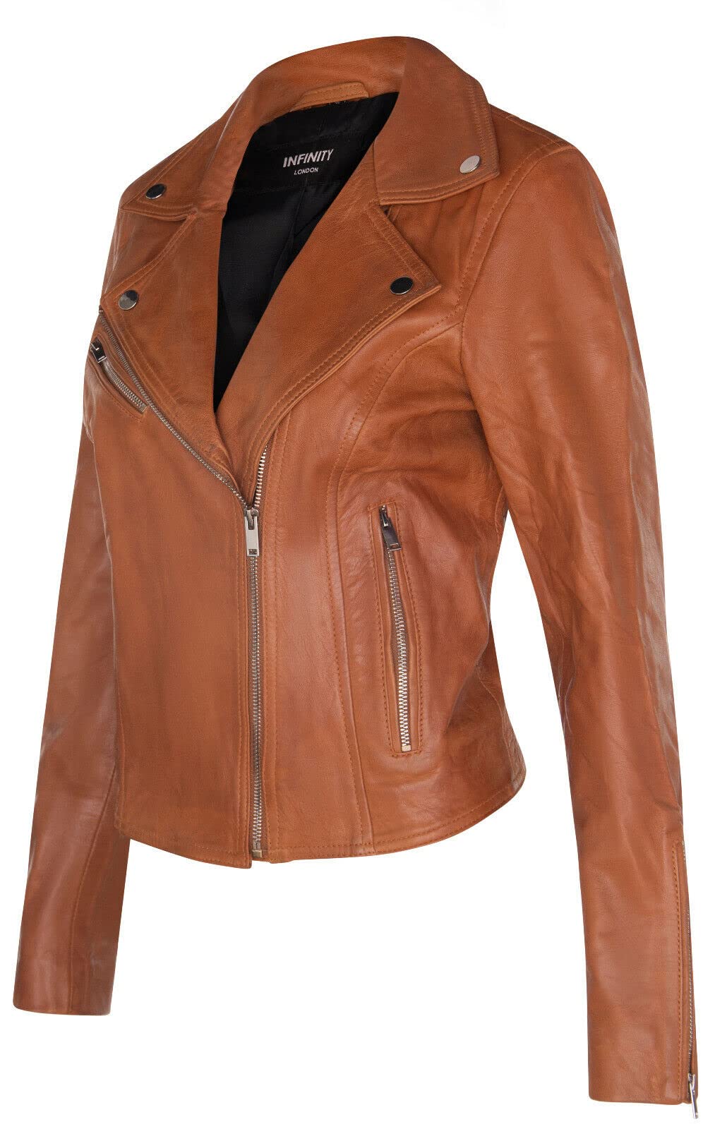 Women's Genuine Leather Biker Jacket - Classic Motorcycle Style for Fashion & Riding | Perfect for Casual Outfits & Outdoor Adventures