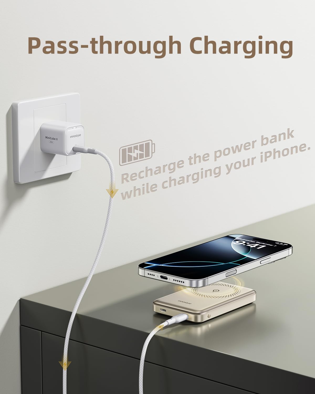10000mAh Magnetic Wireless Portable Charger Power Bank - PD 20W Fast Charging with USB-C Cable for iPhone 12/13/14 | Perfect for Travel, Office & Outdoor Adventures