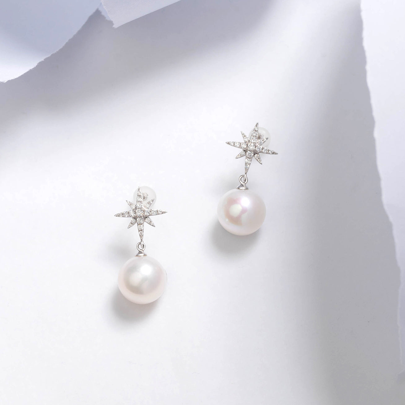 18K Gold Diamond Edison Pearl Earrings for Women - Luxury Bridal Jewelry & Wedding Gift - KE00085 | Elegant for Parties, Anniversaries and Special Occasions