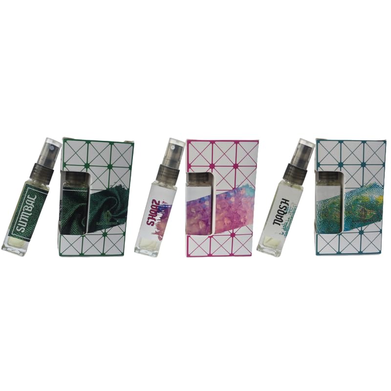 Luxury Unisex Eau De Parfum Set - 3 x 8ml Travel Size Bottles | Premium Long Lasting Fragrance by Raro Aroma | Designer Inspired Scent for Men & Women | Perfect for Travel, Gifts & Everyday Wear | Naqsh Sumbak Shaaz Collection