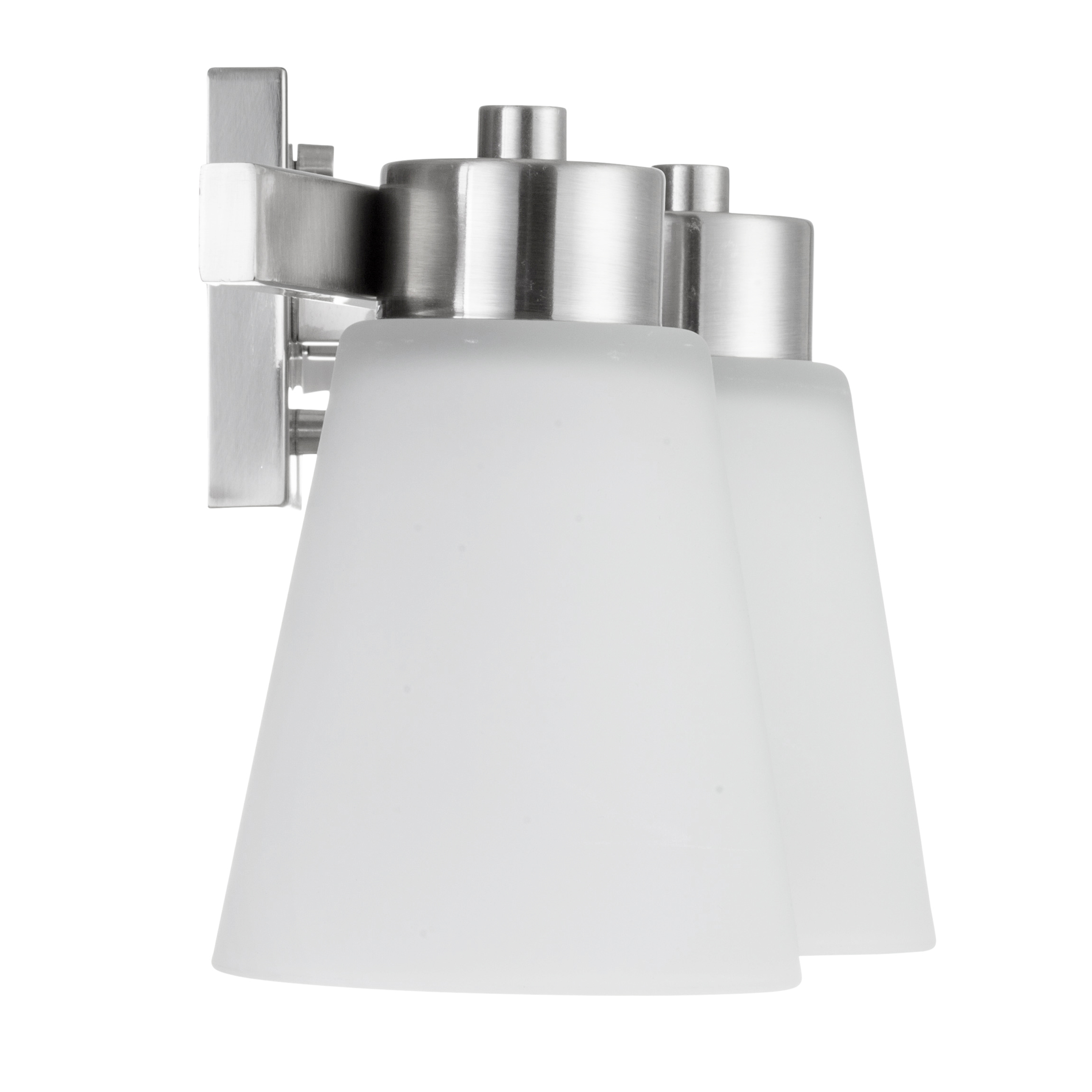 Fairendale 4-Light Brushed Nickel Vanity Light with Frosted Glass Shades - Perfect for Bathroom, Bedroom, and Dressing Room Lighting
