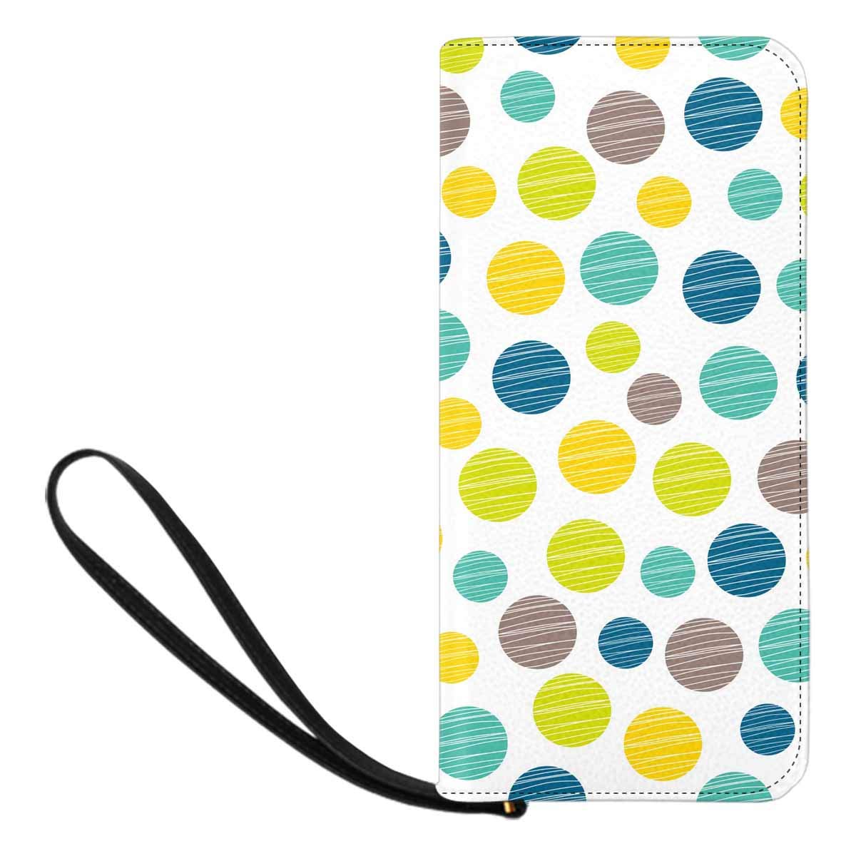 INTERESTPRINT Women's Polka Dot Fabric Zip Around Wallet with Card Slots - Stylish Evening Clutch Purse for Parties, Date Nights & Special Occasions