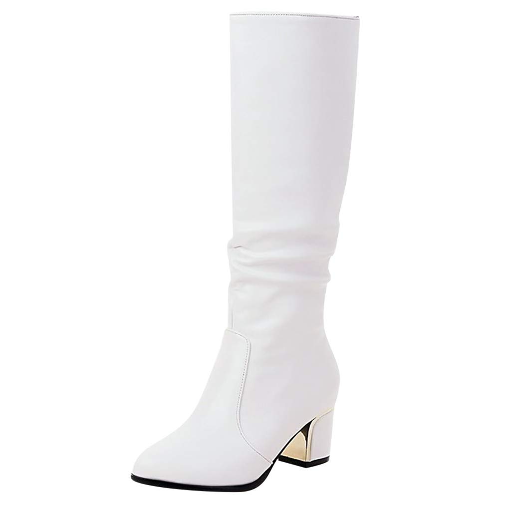 Women's Cowboy Boots - Mid Calf Western Cowgirl Boots with Heel | Soft Leather Winter Fashion Boots for Snow | Warm Knee High Riding Boots | Perfect for Country Dancing, Rodeo Events & Winter Outfits