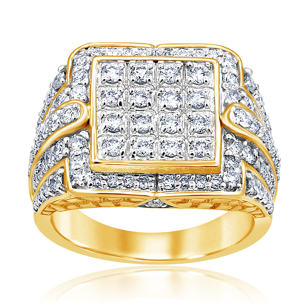 9ct Yellow Gold 2 Carat Diamond Men's Wedding Band Ring - Perfect for Engagement, Anniversary & Special Occasion Gifts