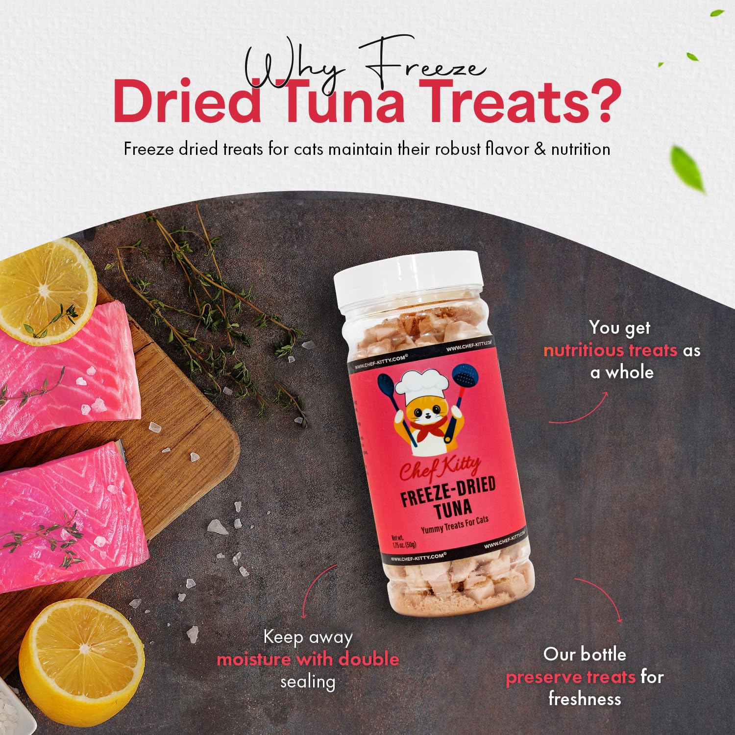 Freeze Dried Tuna Cat & Dog Treats - 100% Wild Caught, Single Ingredient, Grain-Free - Healthy Natural Snacks for Indoor Cats, Kittens & Dogs - USA Inspected & Tested - 1.75oz - Perfect for Training Rewards and Daily Treats