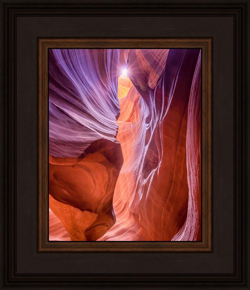 Antelope Canyon Sunburst Wall Art - Stunning Desert Landscape Photography Print for Home & Office Decor | Perfect for Living Room, Bedroom, or Gift