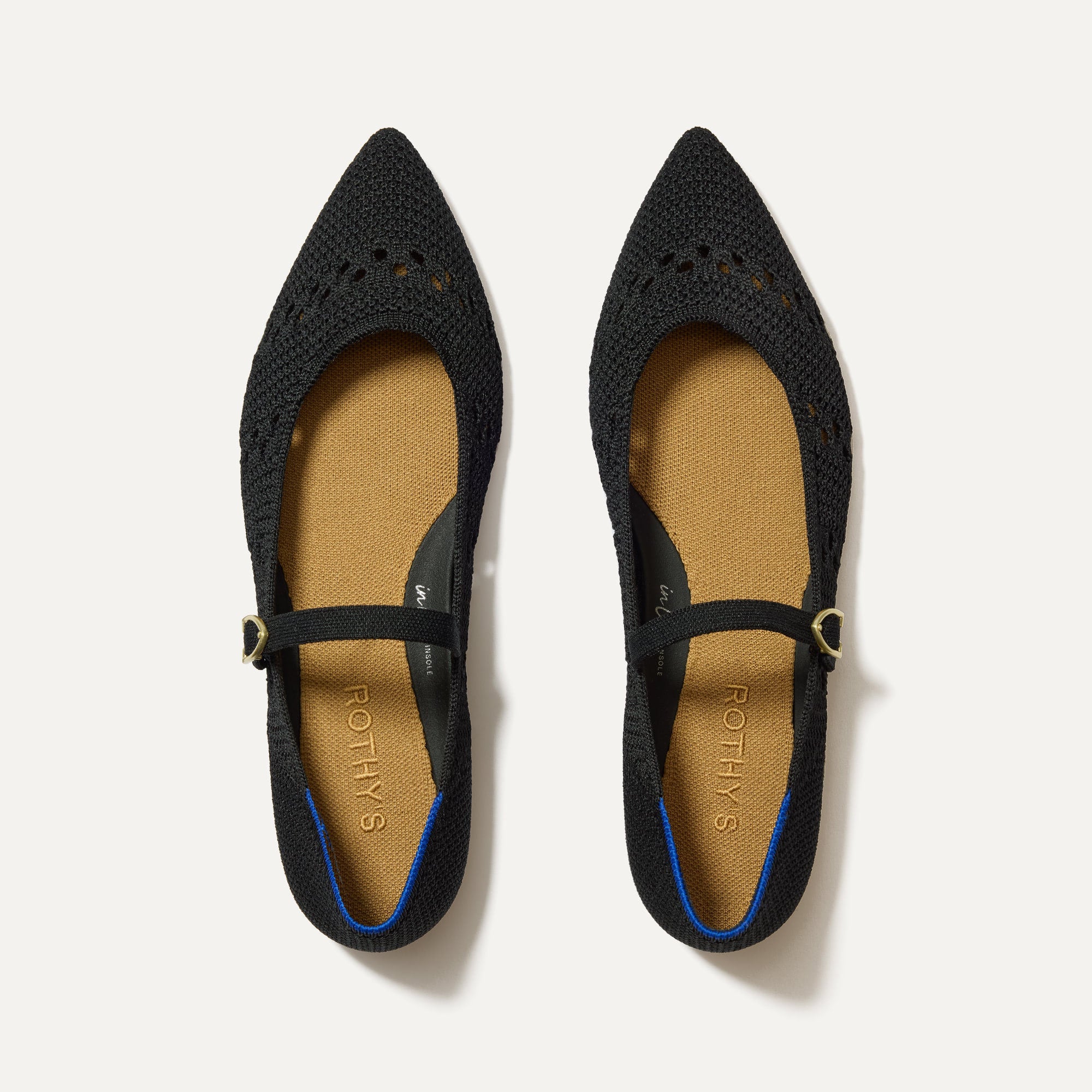 The Point Mary Jane II Black Crochet Shoes - Elegant Women's Flats for Casual & Office Wear - Comfortable & Stylish Footwear for Everyday Use