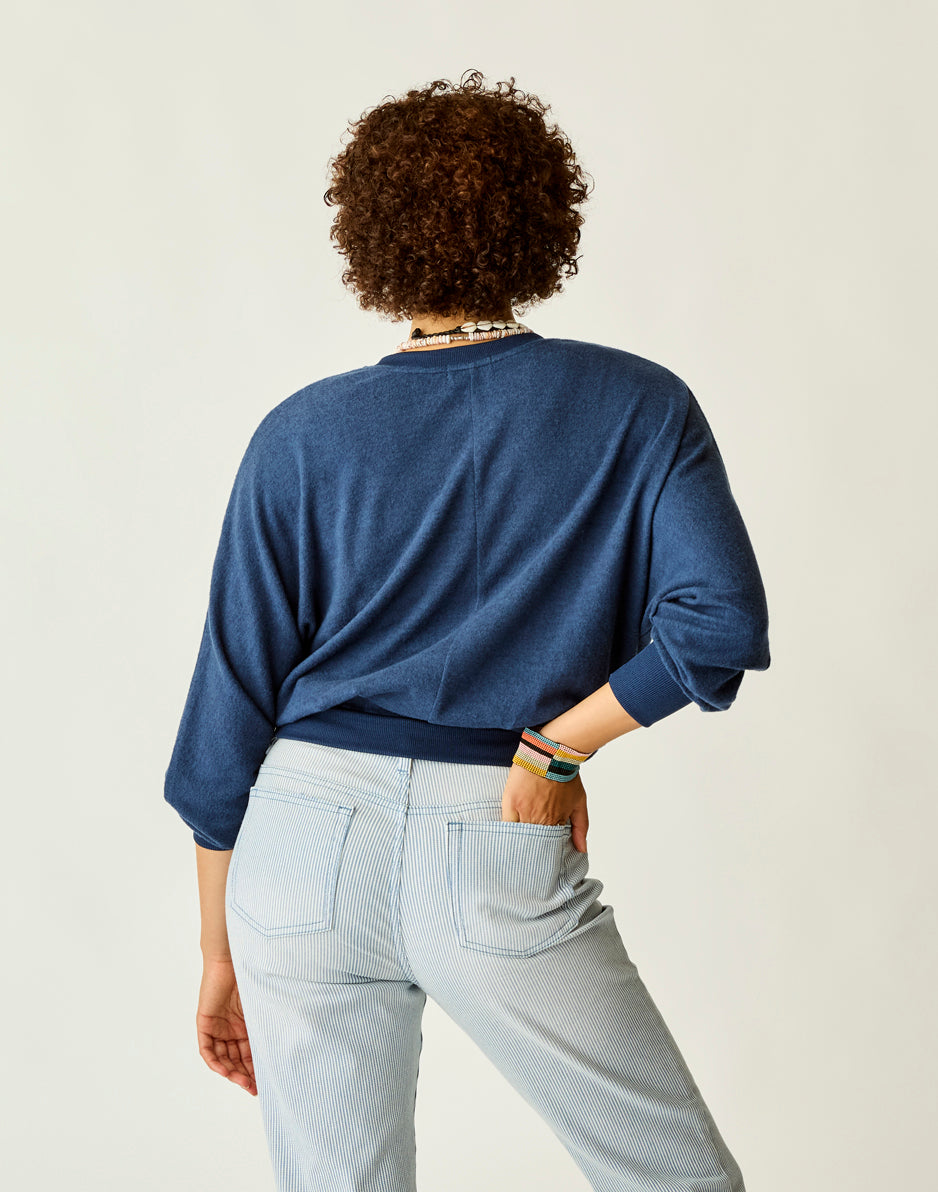 Anneke Supersoft Dolman Sweater - Women's Casual Long Sleeve T-Shirt Top (Navy Heather) | Perfect for Layering, Lounge Wear & Everyday Comfort
