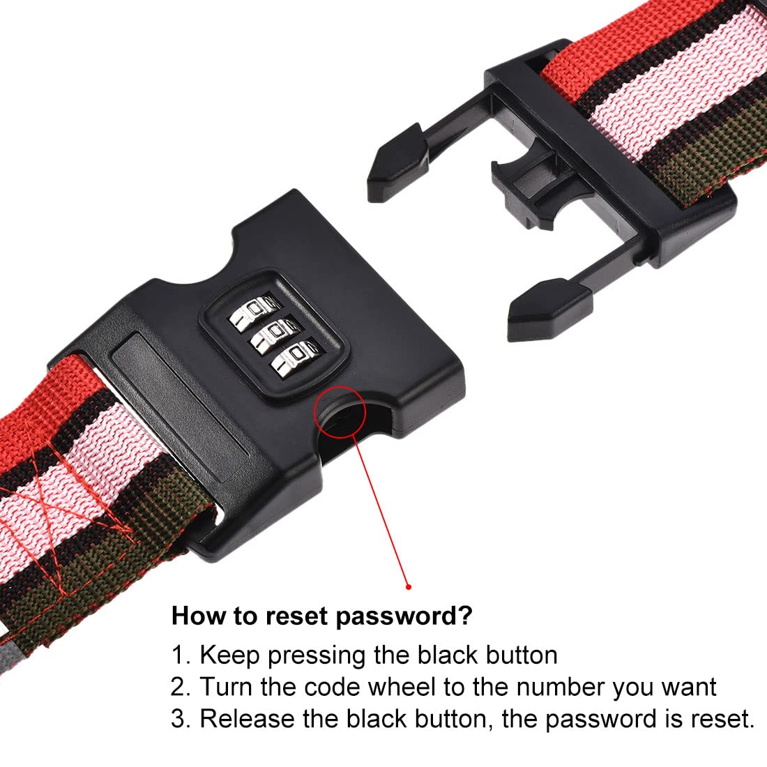 Adjustable Luggage Straps with Lock - 2PCS Travel Belt for Suitcases (Red/Pink/Green) - Secure Packing for Air Travel
