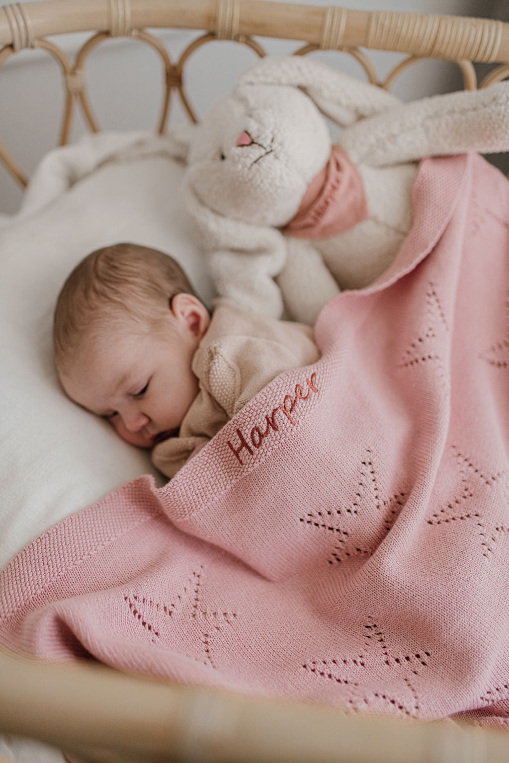 Personalized Baby Blanket - Soft Star Pink Blanket for Newborns & Infants | Perfect for Nursery, Gift Giving & Photo Shoots