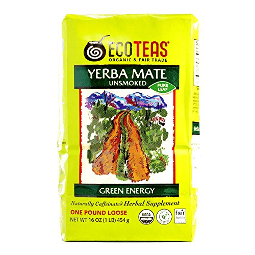 Organic Yerba Mate Tea 16 oz (Pack of 2) - 100% Natural, Caffeine-Rich Herbal Tea for Energy & Focus - Perfect for Morning Boost, Workouts & Healthy Lifestyle