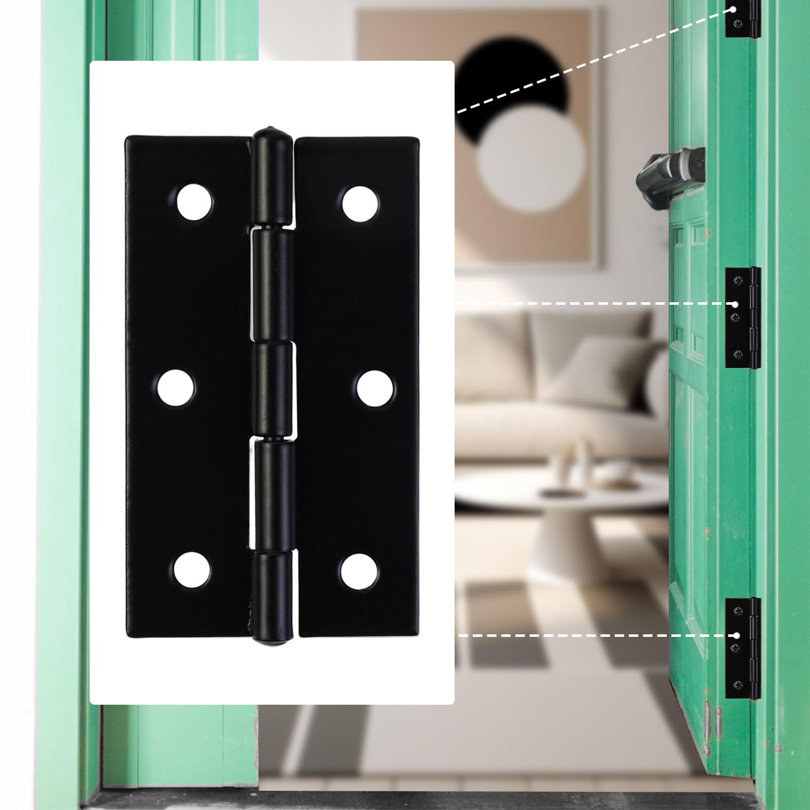 T Tulead 10PCS Black Cabinet Hinges - 2.36