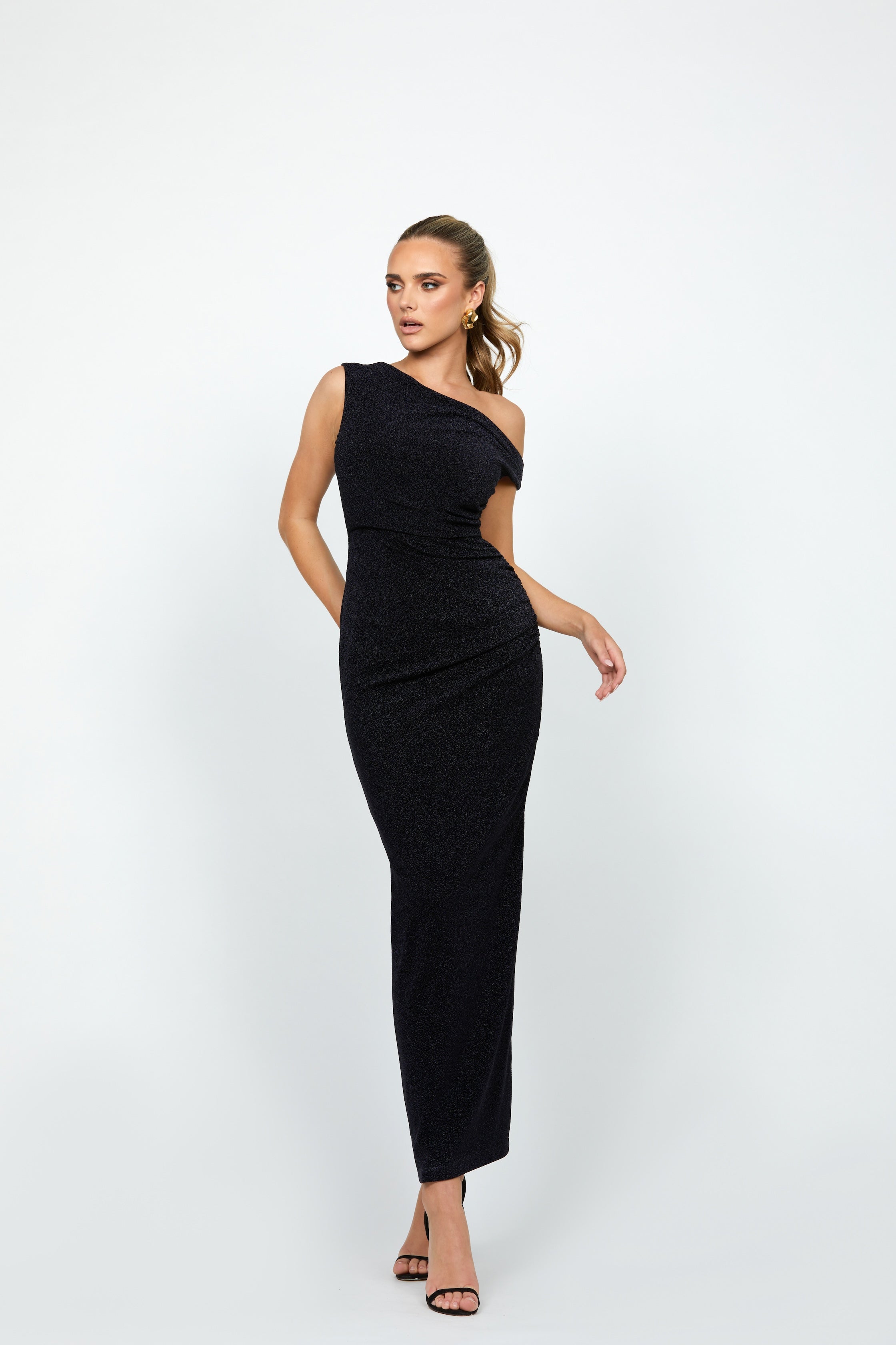 Lilah Drape Sleeve Midaxi Dress - Elegant Flowy Women's Midi Dress for Casual & Formal Occasions | Perfect for Weddings, Parties & Office Wear