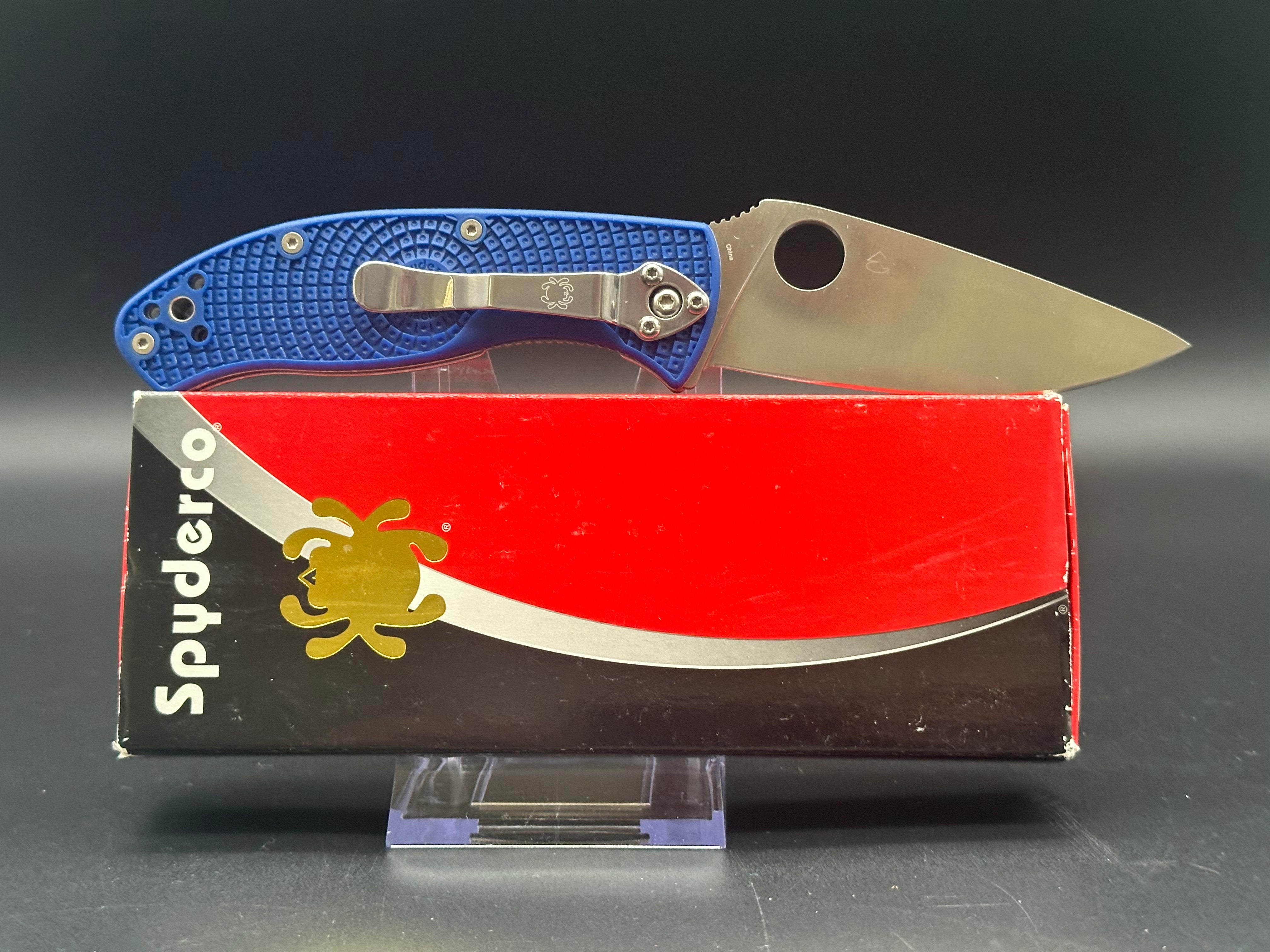 Spyderco Tenacious Lightweight Folding Knife - Blue FRN Handle, 3.4