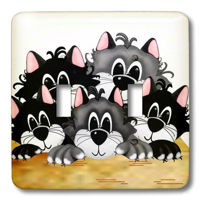 3D Rose TNMGraphics Animals - Box of Cats Double Toggle Switch - Decorative Light Switch Cover for Home, Kitchen, Bedroom & Office (LSP_124240_2)