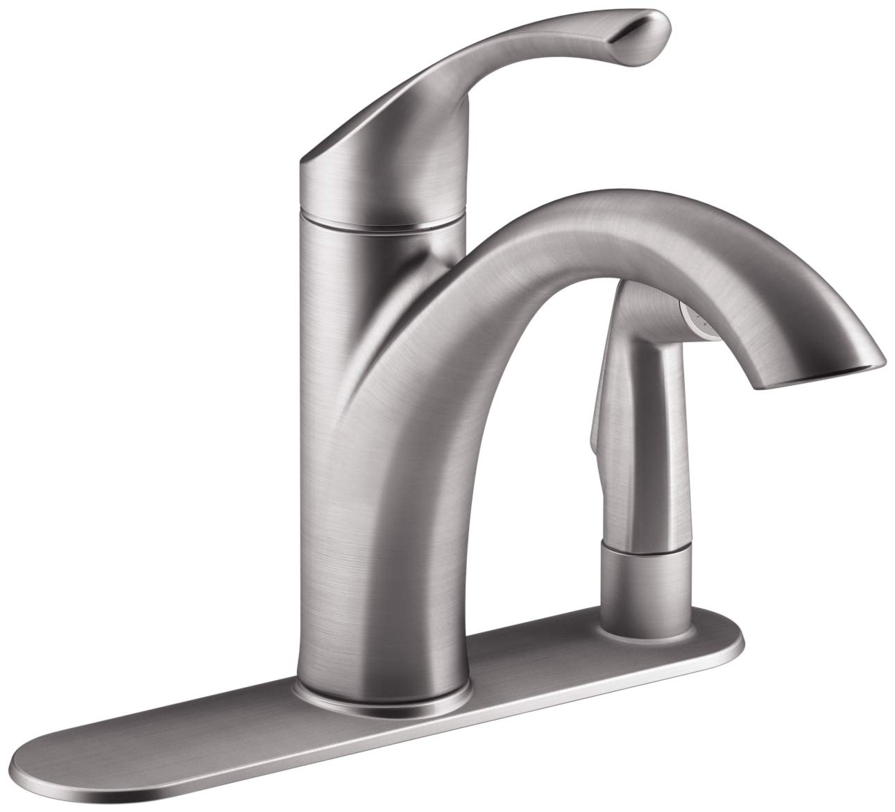 KOHLER Mistos Single-Handle Stainless Steel Kitchen Faucet with Side Sprayer - Perfect for Modern Kitchens, Dishwashing & Food Prep