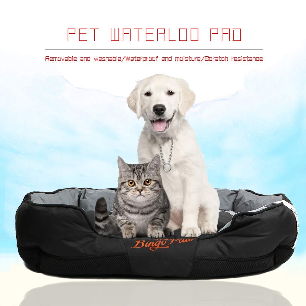 BingoPaw Extra Large Orthopedic Dog Bed - Waterproof & Durable Oxford Fabric Pet Cushion with Bolster - Comfortable Sleeping Pad for Large & Giant Breed Dogs - Perfect for Indoor, Outdoor & Kennel Use