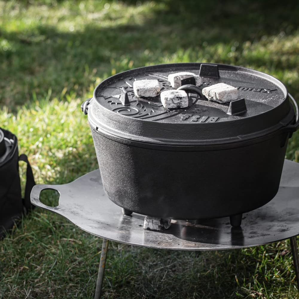 Petromax Pre-Seasoned Cast Iron Dutch Oven for Outdoor Campfire Cooking & Home Kitchen Baking - Even Heat Distribution with 3 Legs - Perfect for Camping, Backpacking, and Homemade Bread Baking