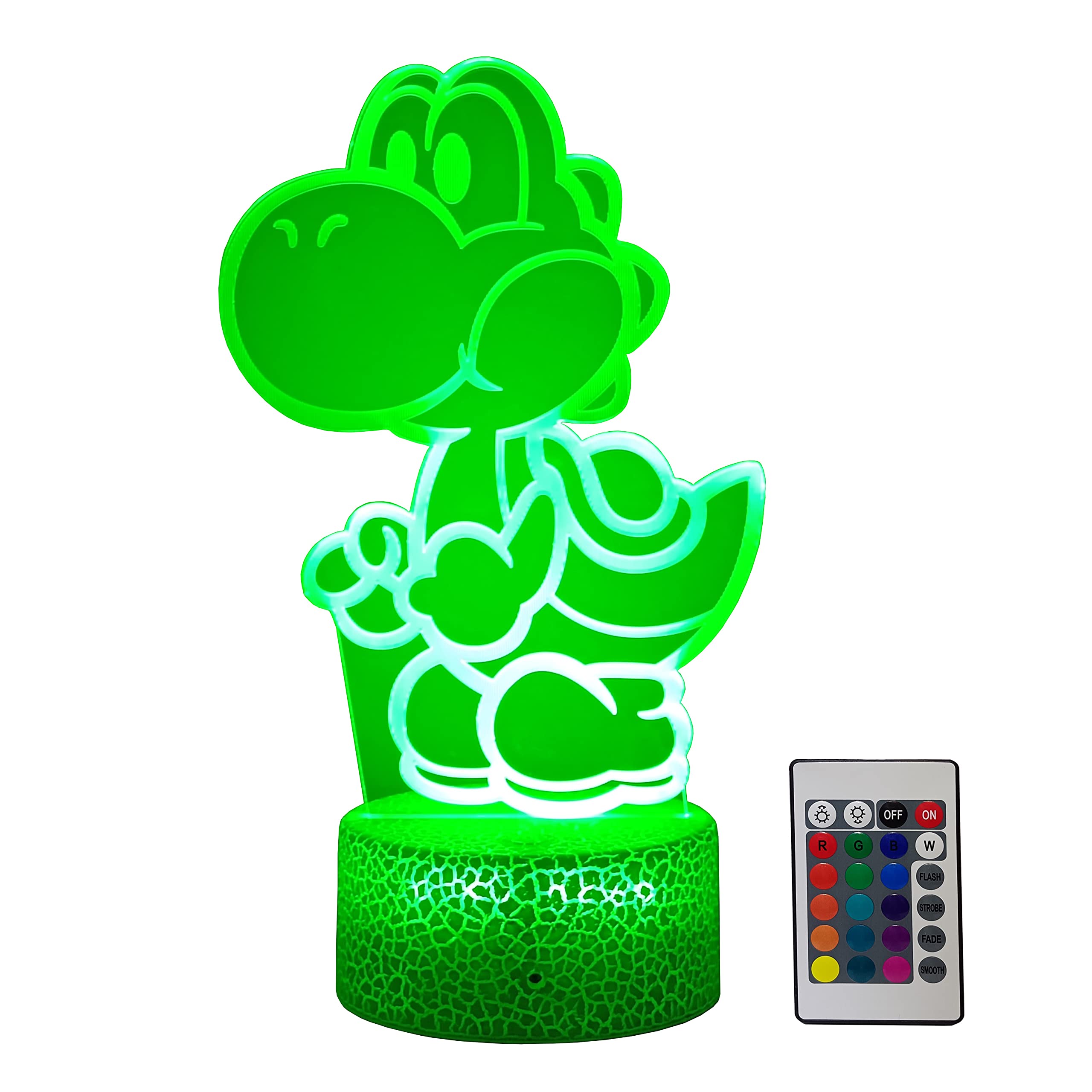 16 Colors Yoshi Night Light with Remote Control - RGB Touch Christmas Lighting for Kids Room Decor, Holiday & Birthday Gift - Perfect for Bedroom, Nursery, and Party Atmosphere Lighting