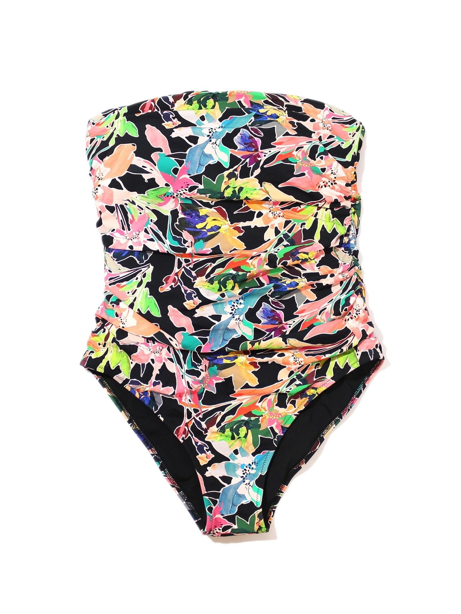 Women's Bandeau One Piece Swimsuit - Sexy Monokini Bathing Suit with Adjustable Straps & High Waist for Beach, Pool, Vacation & Summer Swimwear
