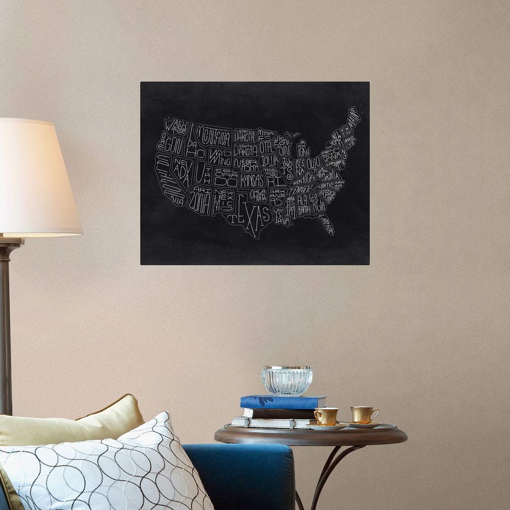 DIY Chalkboard USA Map Wall Decal - Reusable Peel & Stick Wall Art for Kids Room, Classroom Decor | Perfect for Geography Learning & Home Decoration