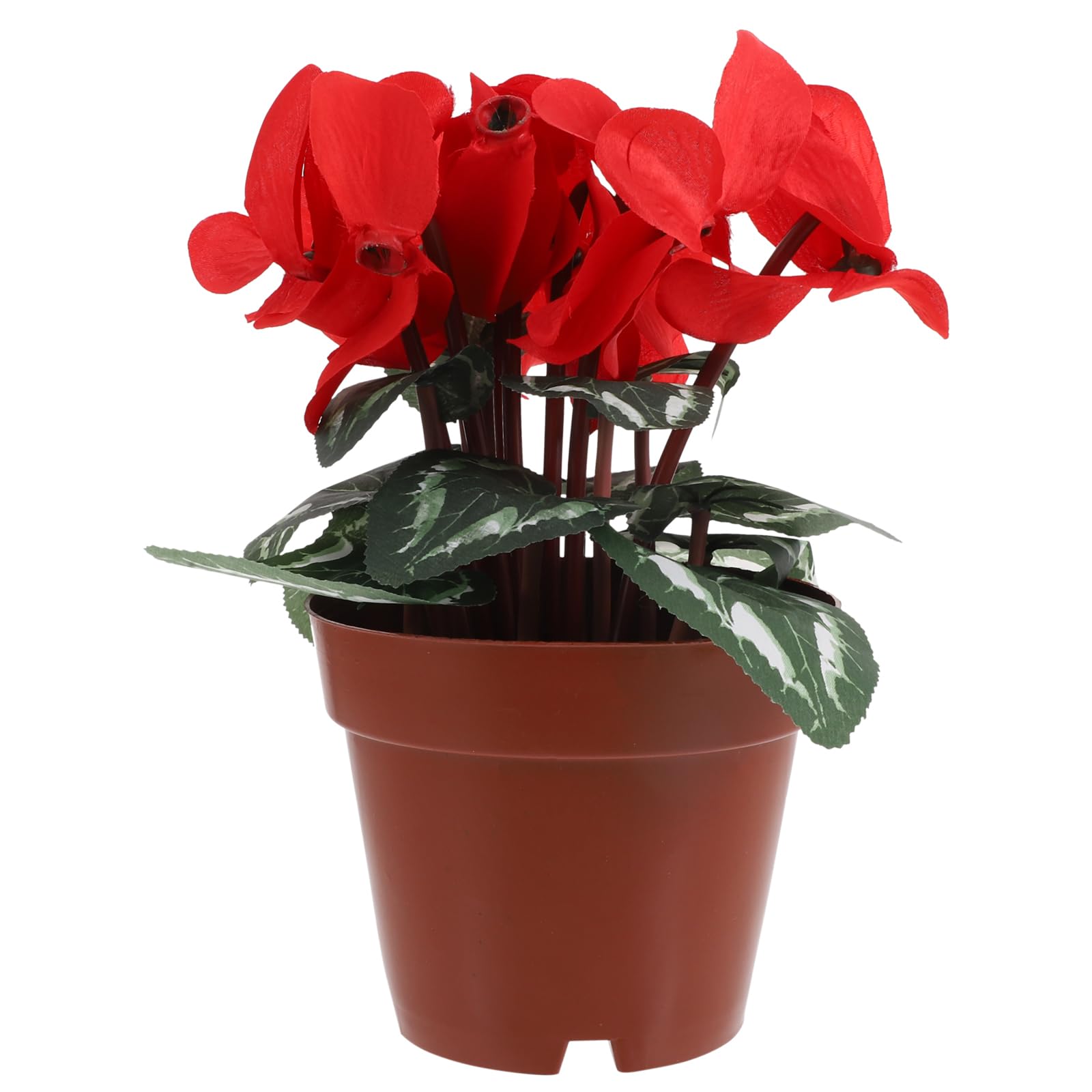 Garneck Artificial Potted Flower - Red Silk Fake Plants in Decorative Pot for Home, Office, Shelf & Tabletop Decor | Indoor/Outdoor Use | Perfect for Christmas, Wedding & Farmhouse Decorations