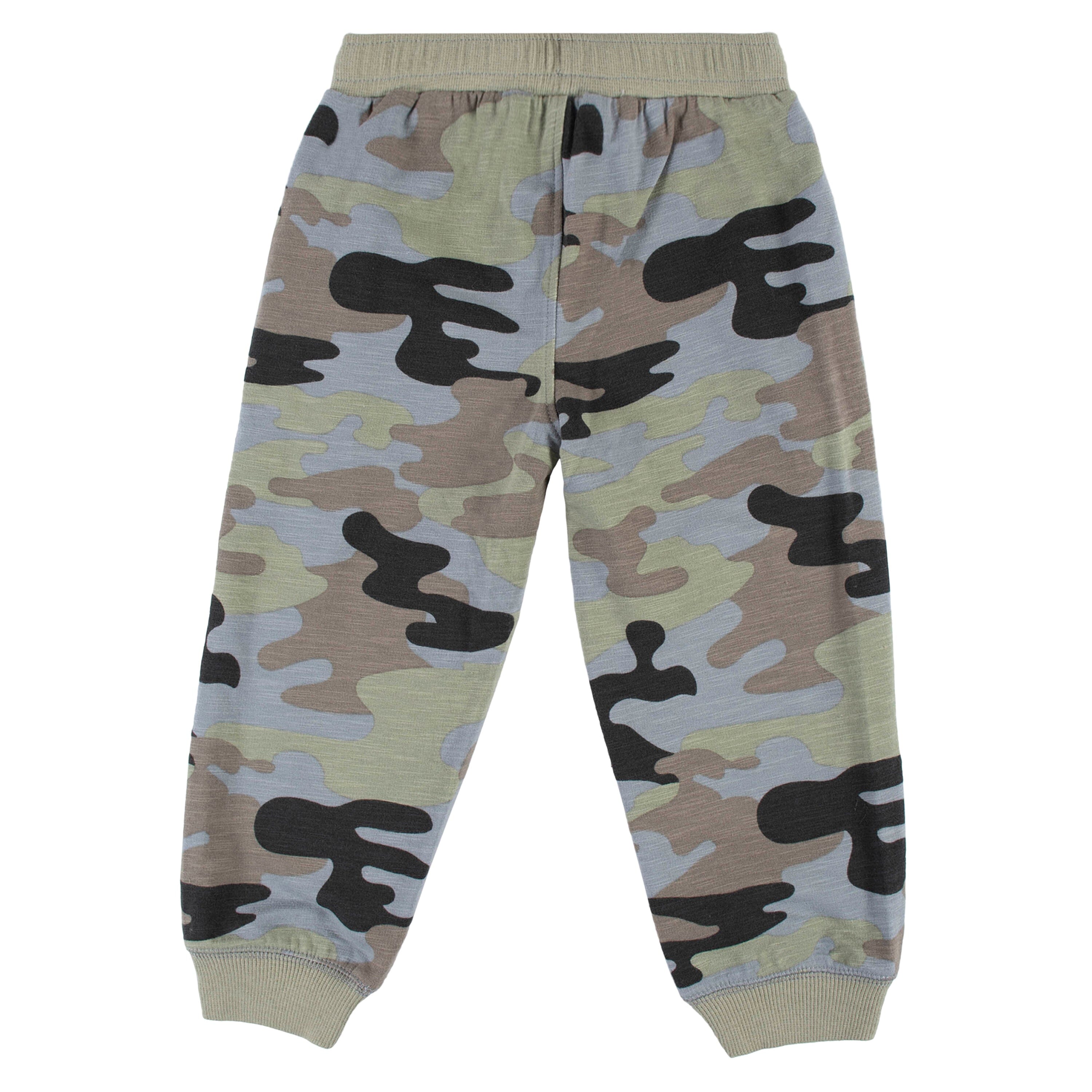 2 Pack Boys Camo Joggers with Pockets - Comfortable Toddler & Infant Pants for Playtime, Outdoor Adventures & Casual Wear