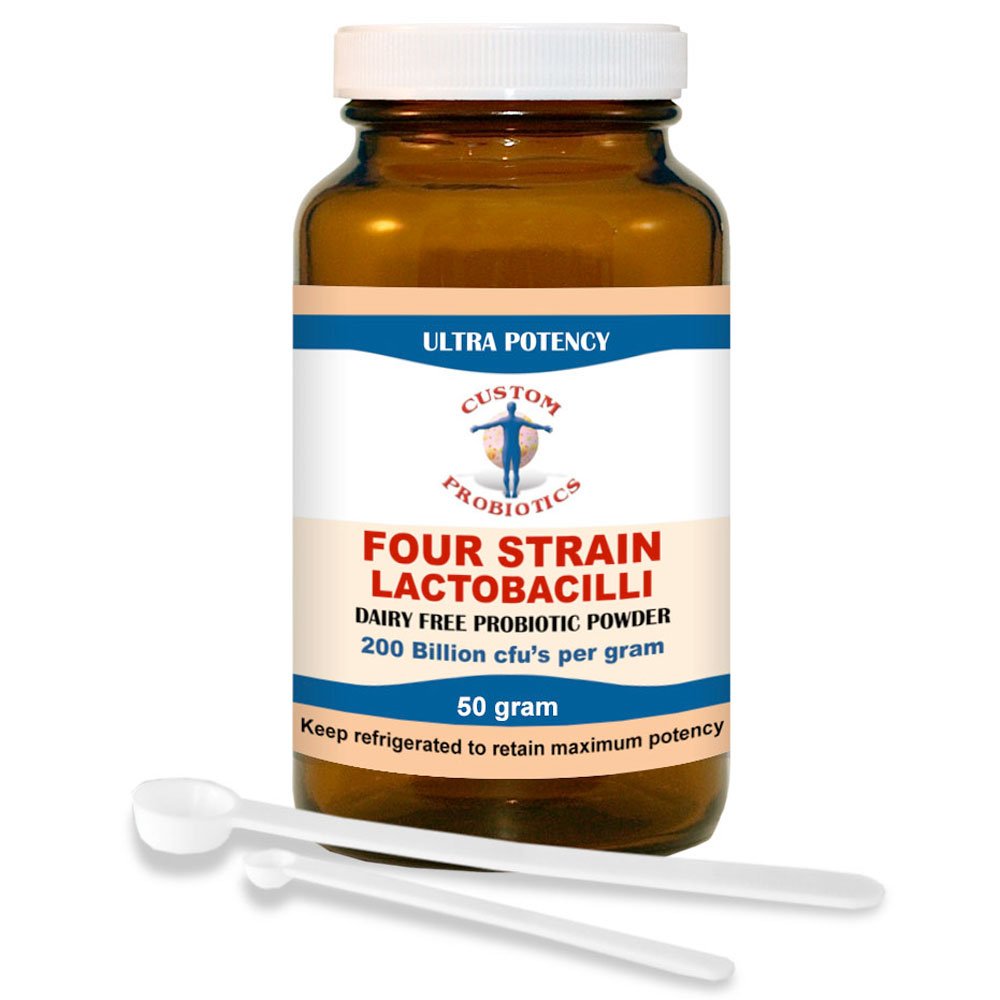 Custom Probiotics Four Strain Lactobacilli Probiotic Powder - 50g for Digestive Health & Immune Support - Ideal for Gut Balance, Travel Wellness & Daily Supplement Routine