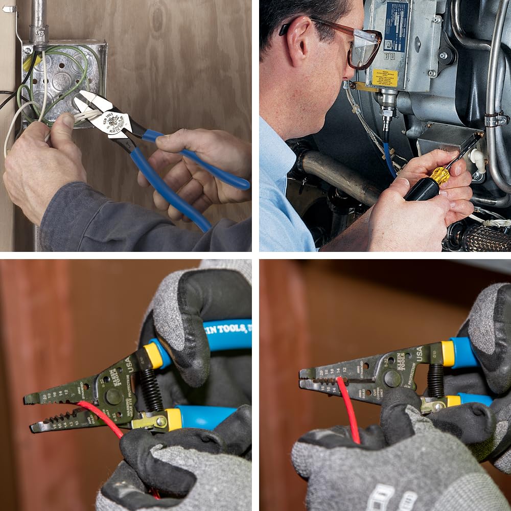 Klein Tools 80006 6-Piece Trim-Out Kit with Leather Pouch for Electricians & Carpenters