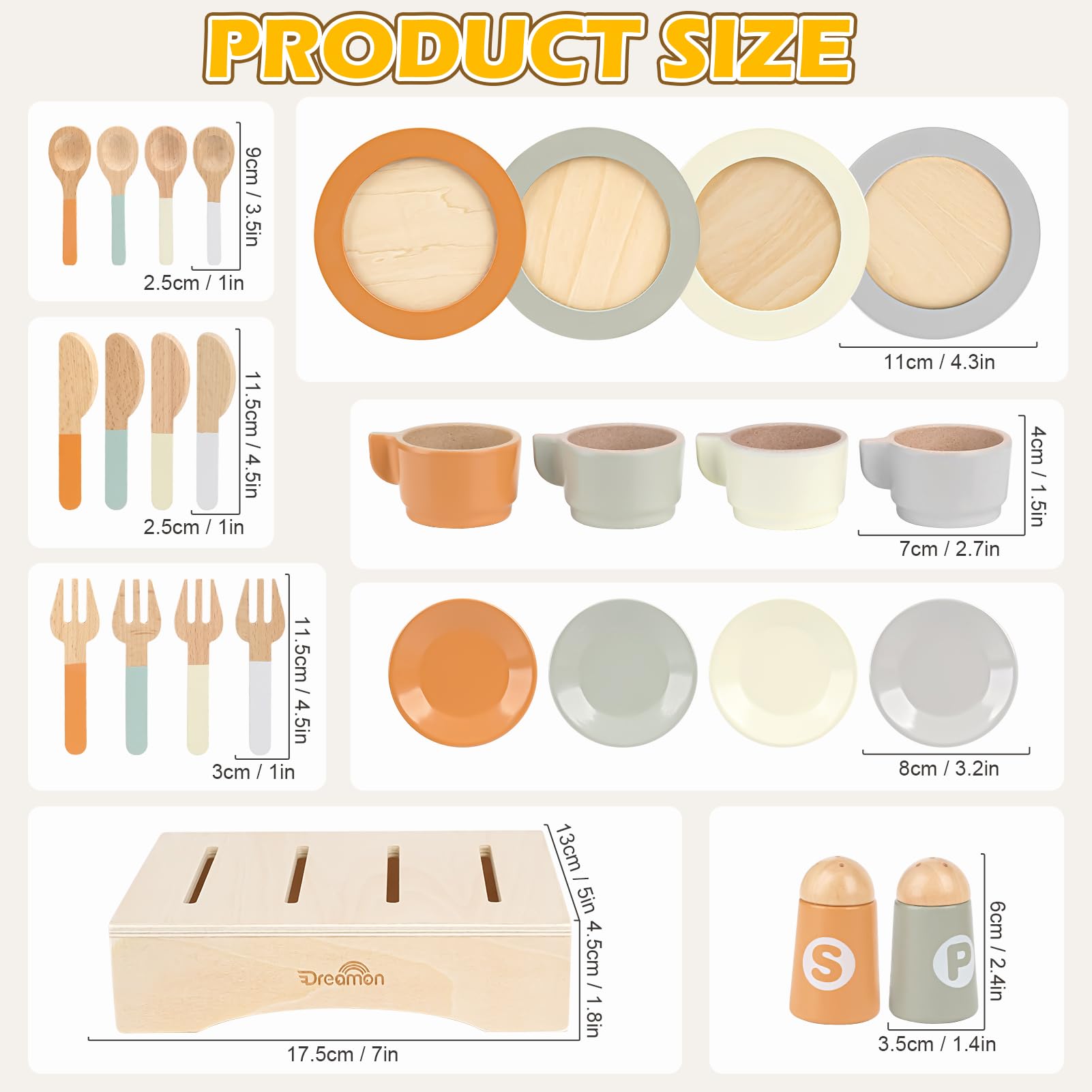 27-Piece Wooden Play Kitchen Set for Kids - Pretend Dishes & Plates, Realistic Toy Kitchen Accessories for Toddlers Ages 2-4 (Boys & Girls) - Perfect for Imaginative Play, Role-Playing & Early Learning Development