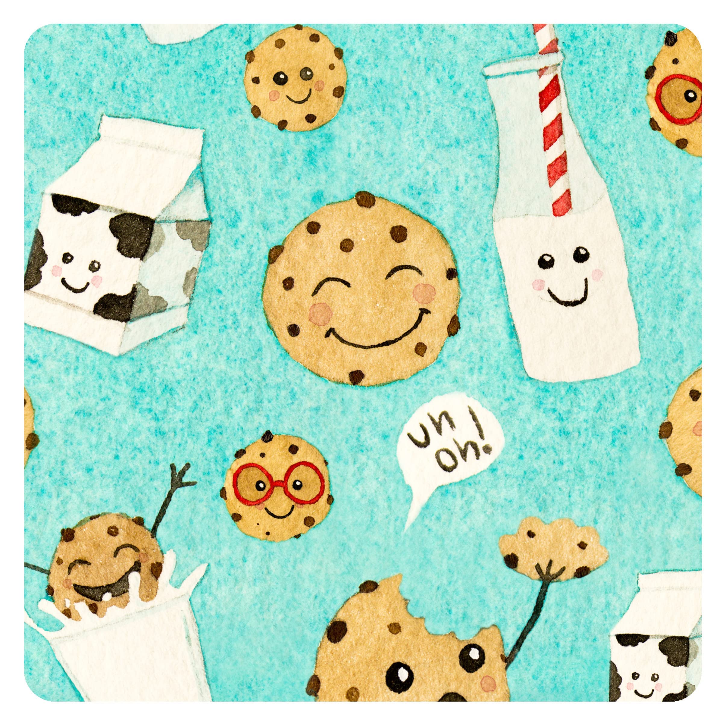 BapronBaby Cookies & Milk Bapron - No Neck Tie Safer Bib for Babies & Toddlers 3-5 Years - Soft Waterproof & Stain Resistant Feeding Apron - Machine Washable Preschool Bib - Perfect for Mealtime, Snacks & Messy Play