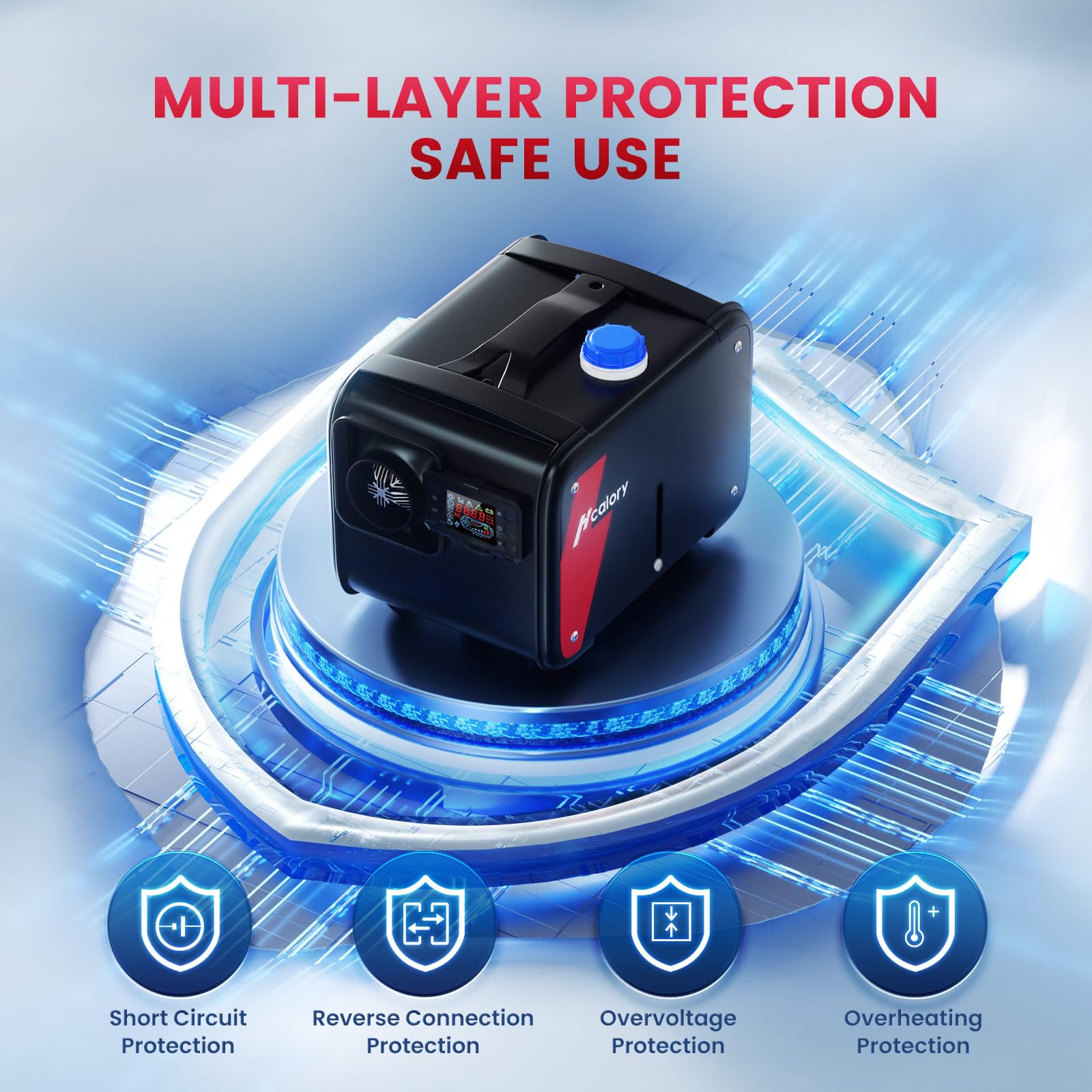 5KW Diesel Heater with Bluetooth & Smart APP Control - 12V/24V DC & 110V AC Portable Parking Heater for Cars, Trucks, Boats, RVs & Camping | Indoor & Outdoor Heating Solution for Winter Travel & Off-Grid Living