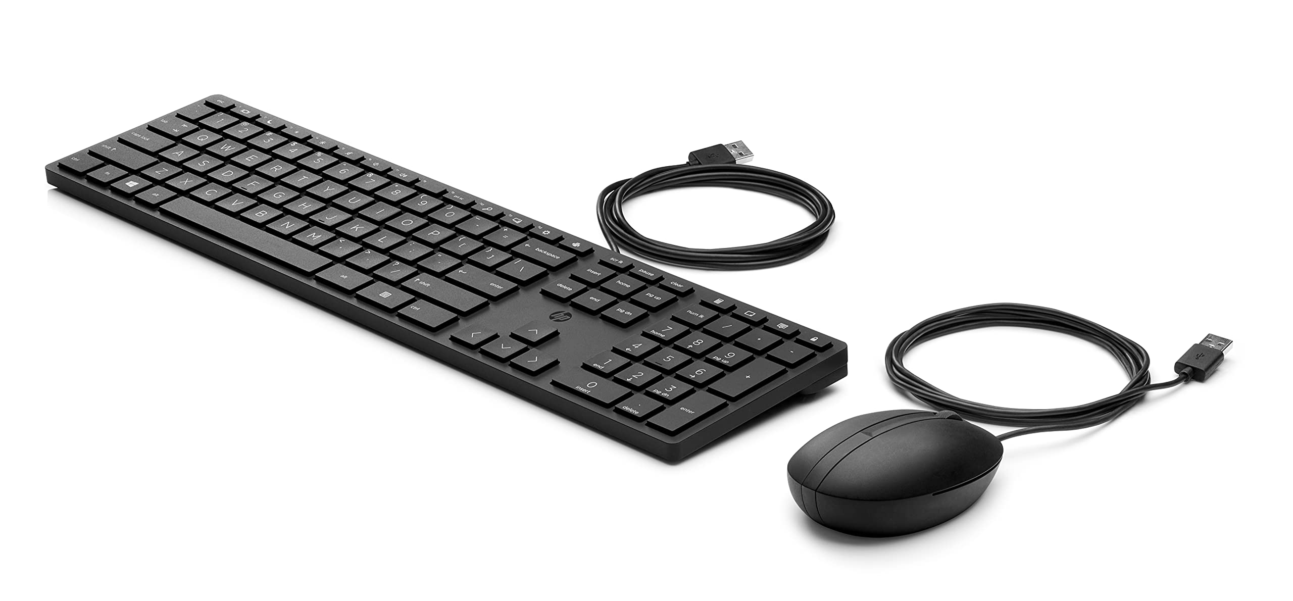 HP 320MK Wired USB Mouse and Keyboard Combo (9SR36AA) - Ergonomic Desktop Set for Office, Gaming & Home Use