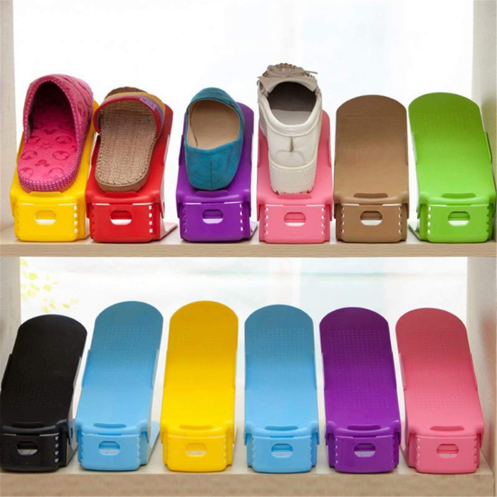 ASkinds 8PCS Adjustable Shoe Stacker Organizer - Space Saving Shoe Rack for Sneakers, High Heels, Sandals & Kids Shoes | Closet, Entryway & Underbed Storage Solution