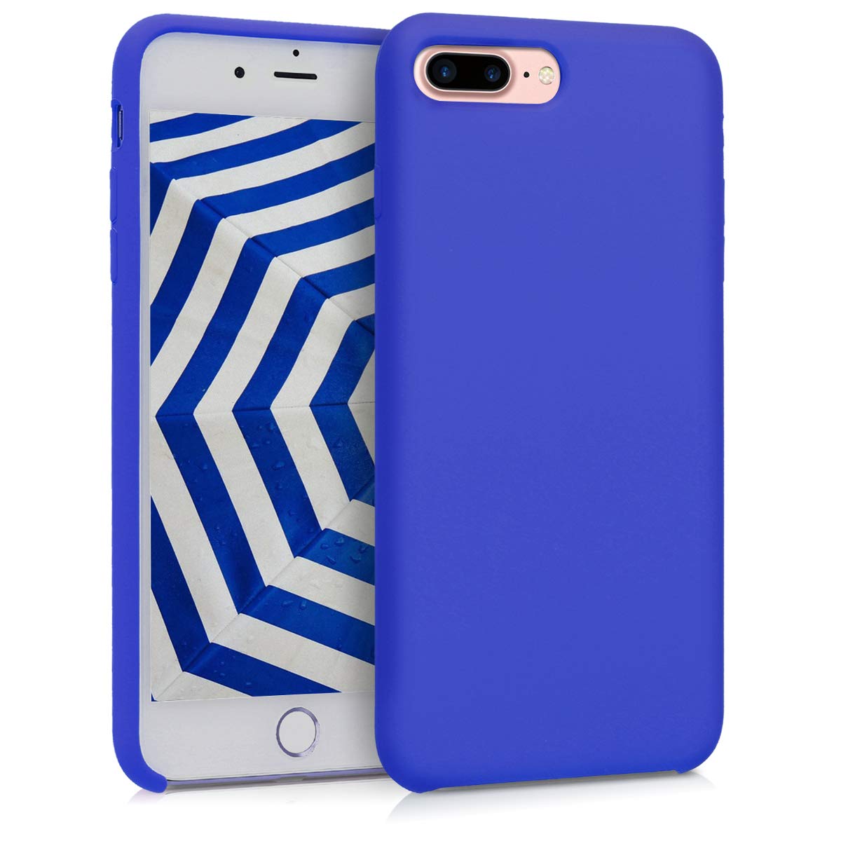 kwmobile Slim TPU Silicone Case for Apple iPhone 7 Plus/iPhone 8 Plus - Soft Protective Phone Cover in Baltic Blue - Perfect for Everyday Use, Work & Travel