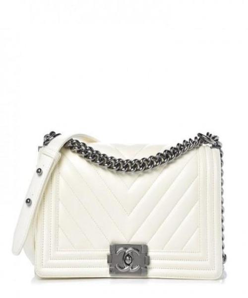 Chanel Medium Boy Flap Bag in White - Luxury Designer Handbag for Women | Perfect for Parties, Date Nights & Special Occasions