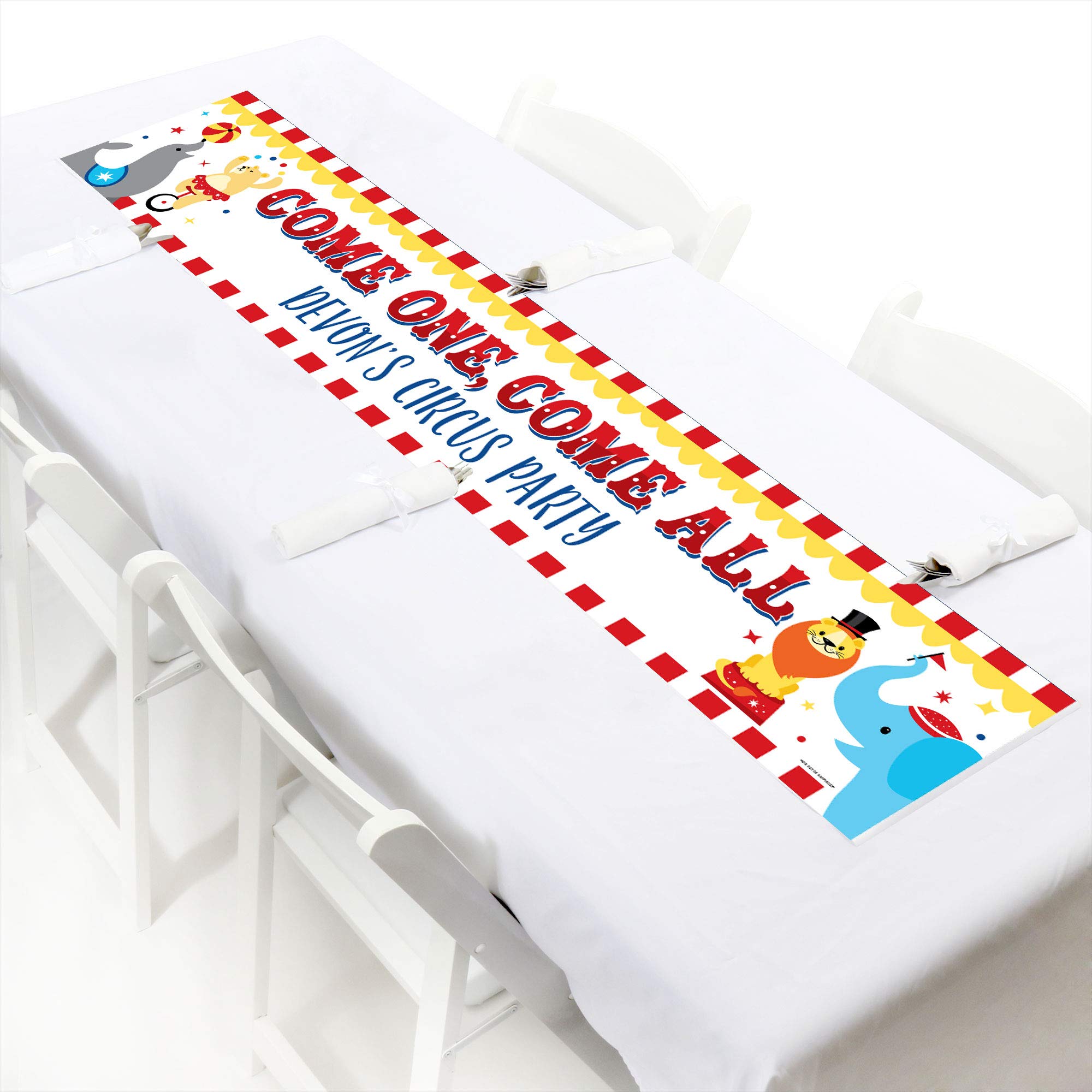 Custom Carnival Themed Party Decorations - Personalized Circus Banner for Birthday & Baby Showers - Big Dot of Happiness Step Right Up Circus Decor - Perfect for Carnival Parties, Baby Showers & Birthday Celebrations