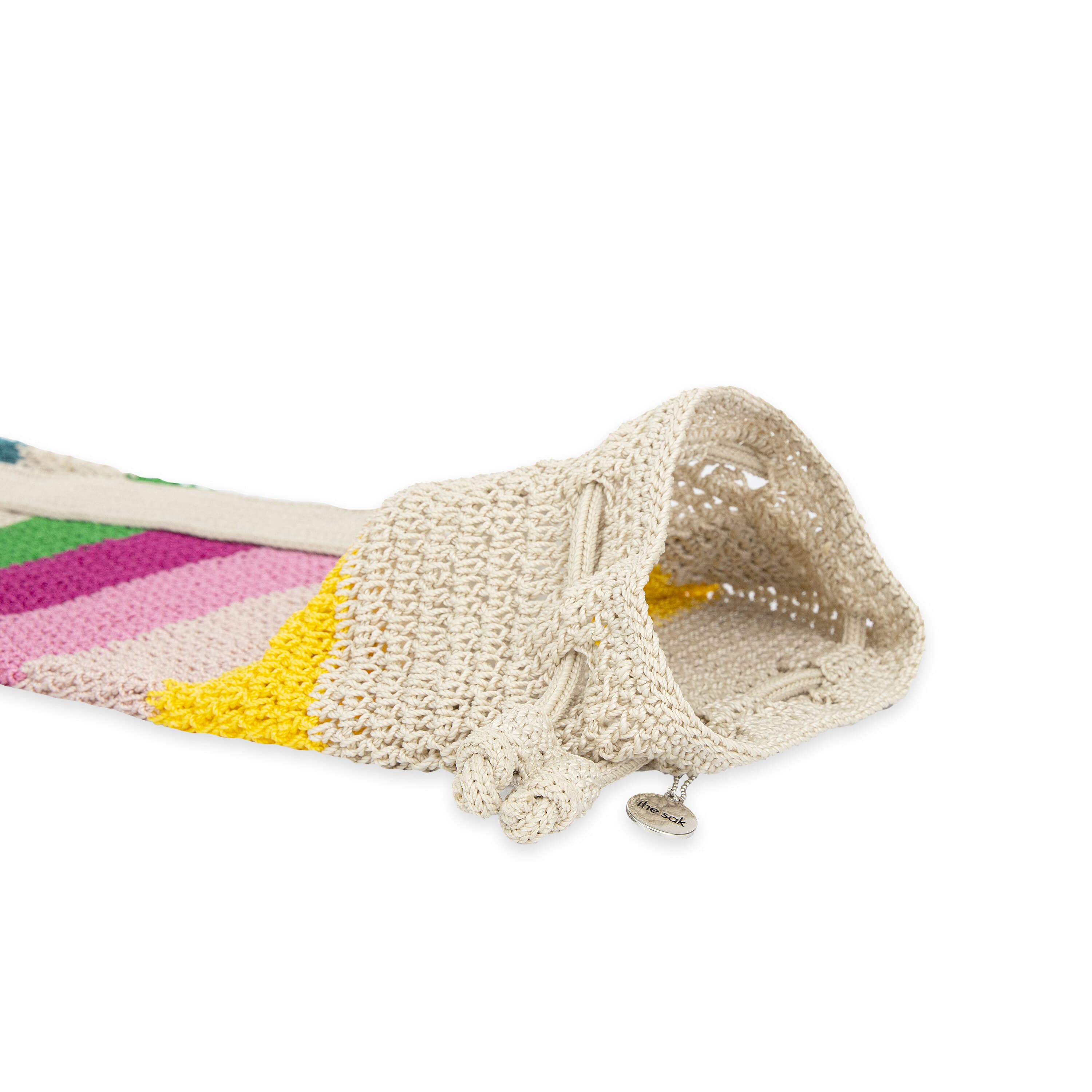Handmade Crochet Yoga Mat Bag - Beach Stripe Design for Yoga, Gym & Travel | Eco-Friendly Storage for Yoga Mats, Exercise Mats & Beach Essentials