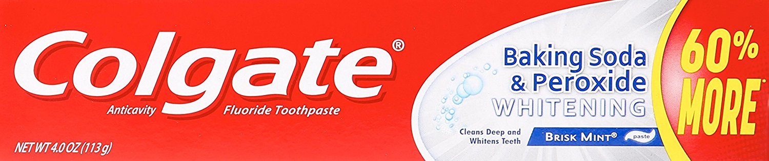 Colgate Baking Soda and Peroxide Whitening Toothpaste - 4oz (6 Pack) for Fresh Breath & Stain Removal - Perfect for Daily Oral Care & Travel