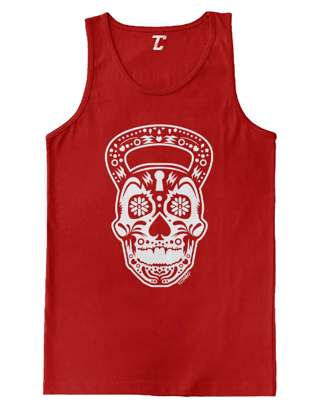 Kettlebell Skull Gym Tank Top for Men - Workout & Fitness Training Apparel - Perfect for Weightlifting, CrossFit, and Strength Training