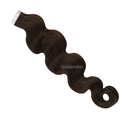 40pcs Brazilian Body Wave Tape-In Hair Extensions 100g - 16inch Human Remy Hair Wefts (Color #2) for Natural Volume & Styling - Perfect for Parties, Weddings & Daily Wear