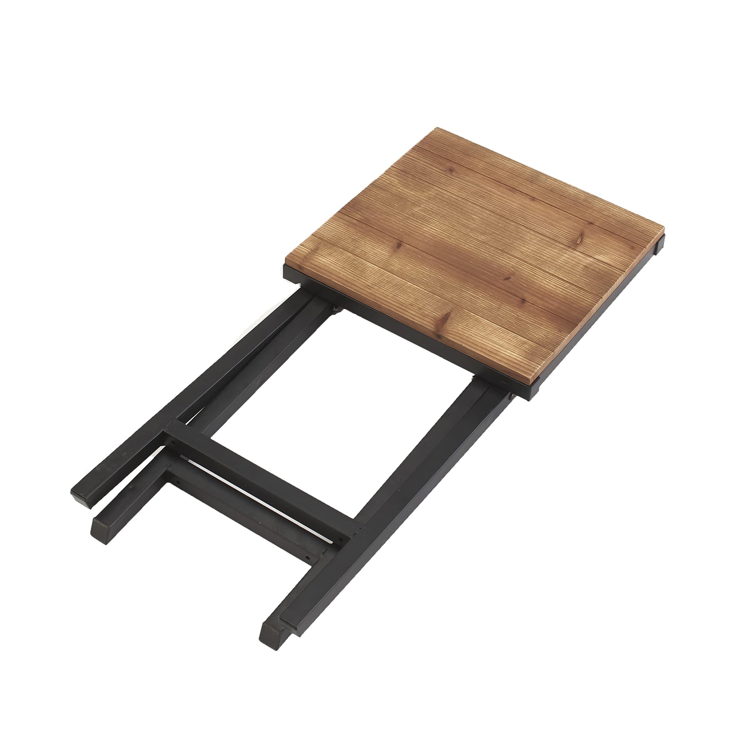 Foldable Outdoor Side Table - Compact Rustic Patio & Deck Stand for Camping, Picnics & Backyard BBQs