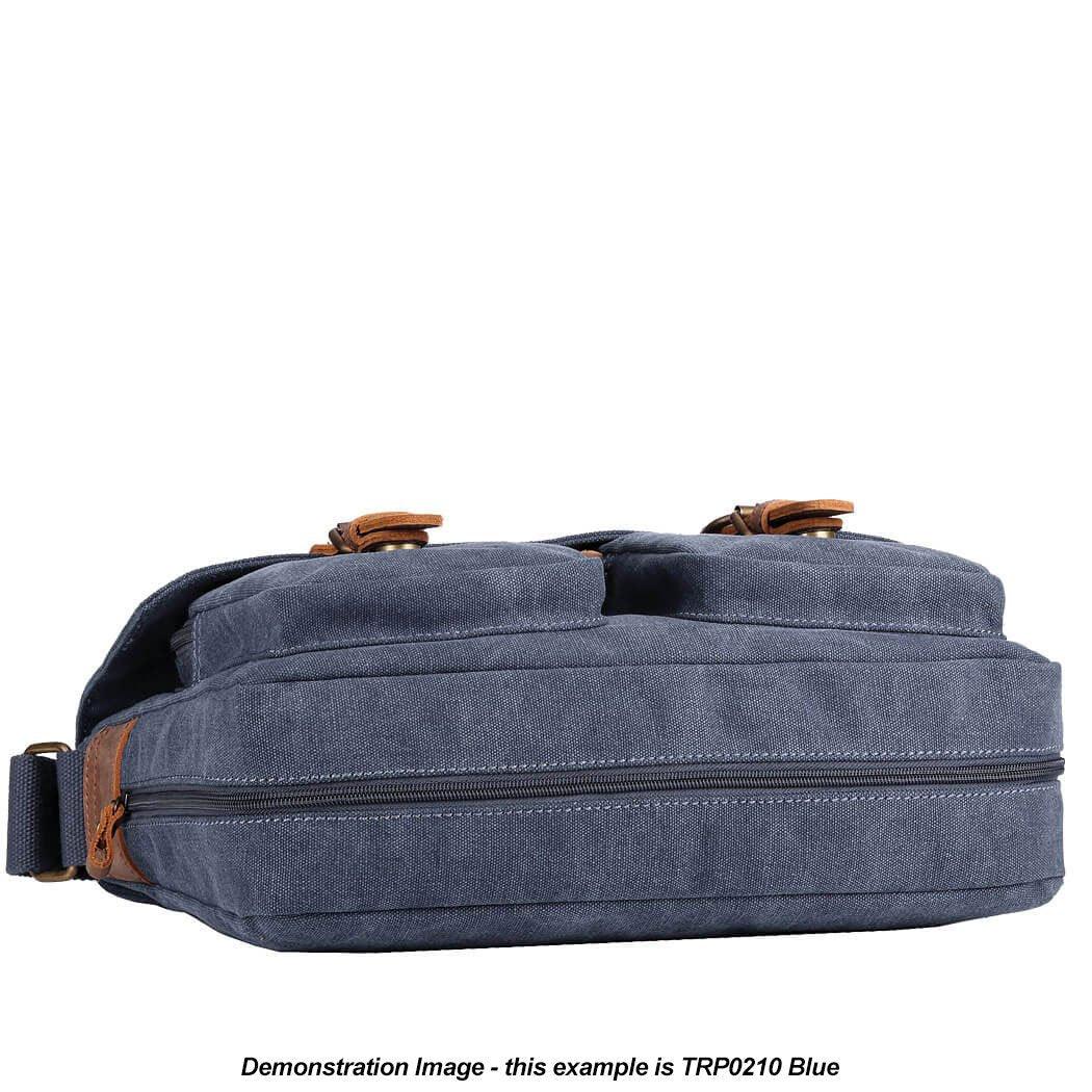 TRP0210 Troop London Classic Canvas Messenger Bag for Men & Women - Durable Waterproof Crossbody Bag for Work, Travel & School - Stylish Laptop Briefcase with Adjustable Strap