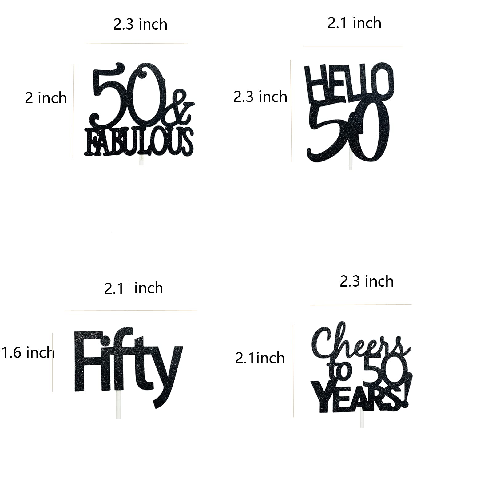 24 Pcs 50th Birthday Cupcake Toppers Set - Hello 50, Fifty, Cheers to 50 Years & Fabulous Designs for Birthday, Wedding & Anniversary Party Decorations - Perfect for Milestone Celebrations and Special Events