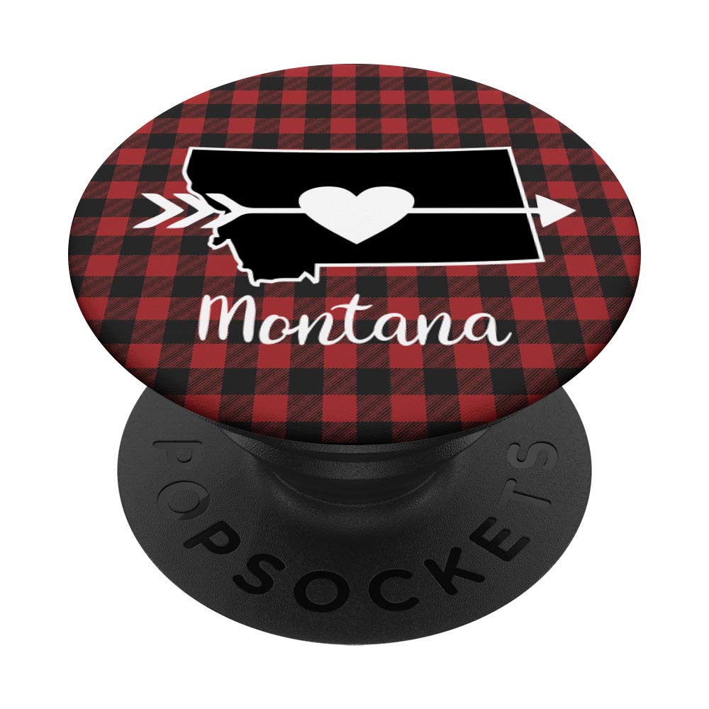 Red and Black Buffalo Plaid Montana Arrow Home Heart Wall Decor - Rustic Cabin & Farmhouse Style Sign for Living Room, Bedroom, or Entryway