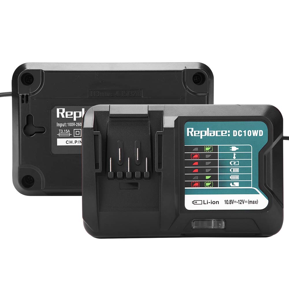 Intelligent Fast Battery Charger for 10.8V 12V DC10WD/BL1015 - 100-240V Universal Charger with US Plug - Perfect for Power Tools, Electric Vehicles & Home Appliances