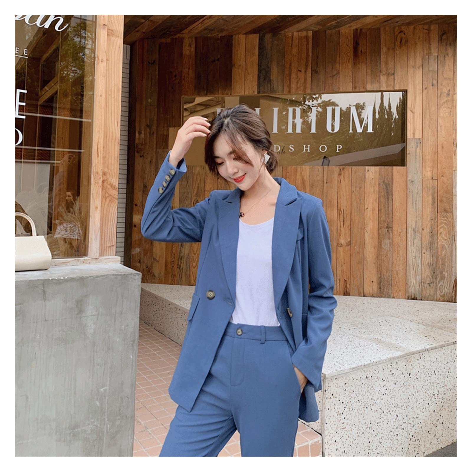 FSYSM Women's Casual Pantsuit Set - Spring & Autumn Office Wear, Business Two-Piece Suit for Ladies (Color A, Size M) | Perfect for Work, Meetings & Professional Events